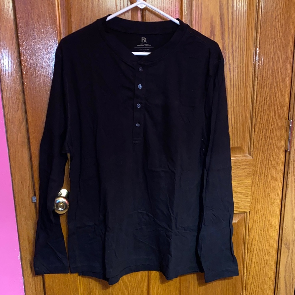 Banana Republic Black Long Sleeve Soft Wash Organic Cotton